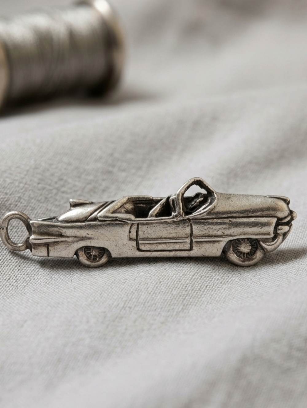 Vintage 1950s Style Classic Convertible Solid Sterling Silver Charm